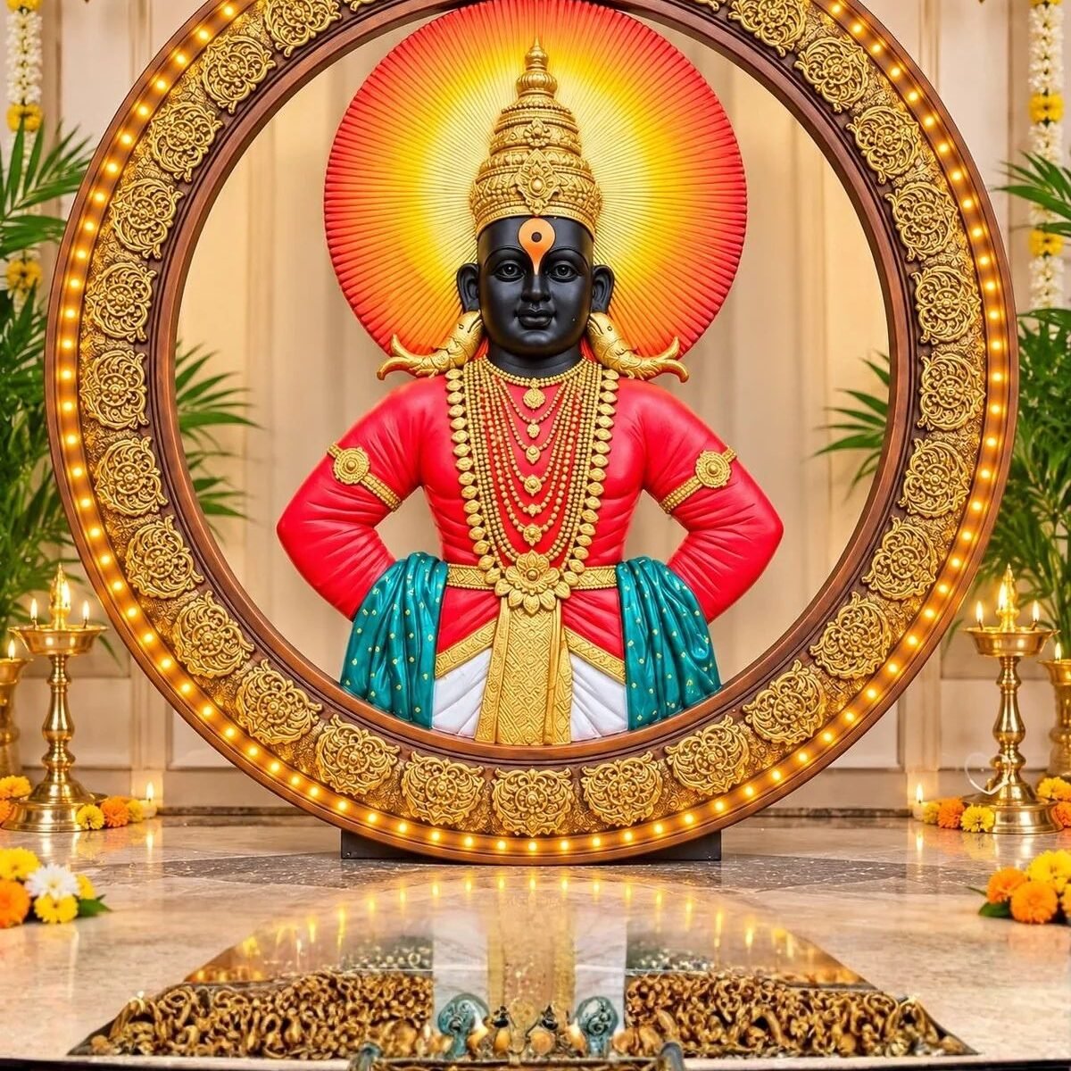 2.divine pandurang fibre mural with led decorative frame