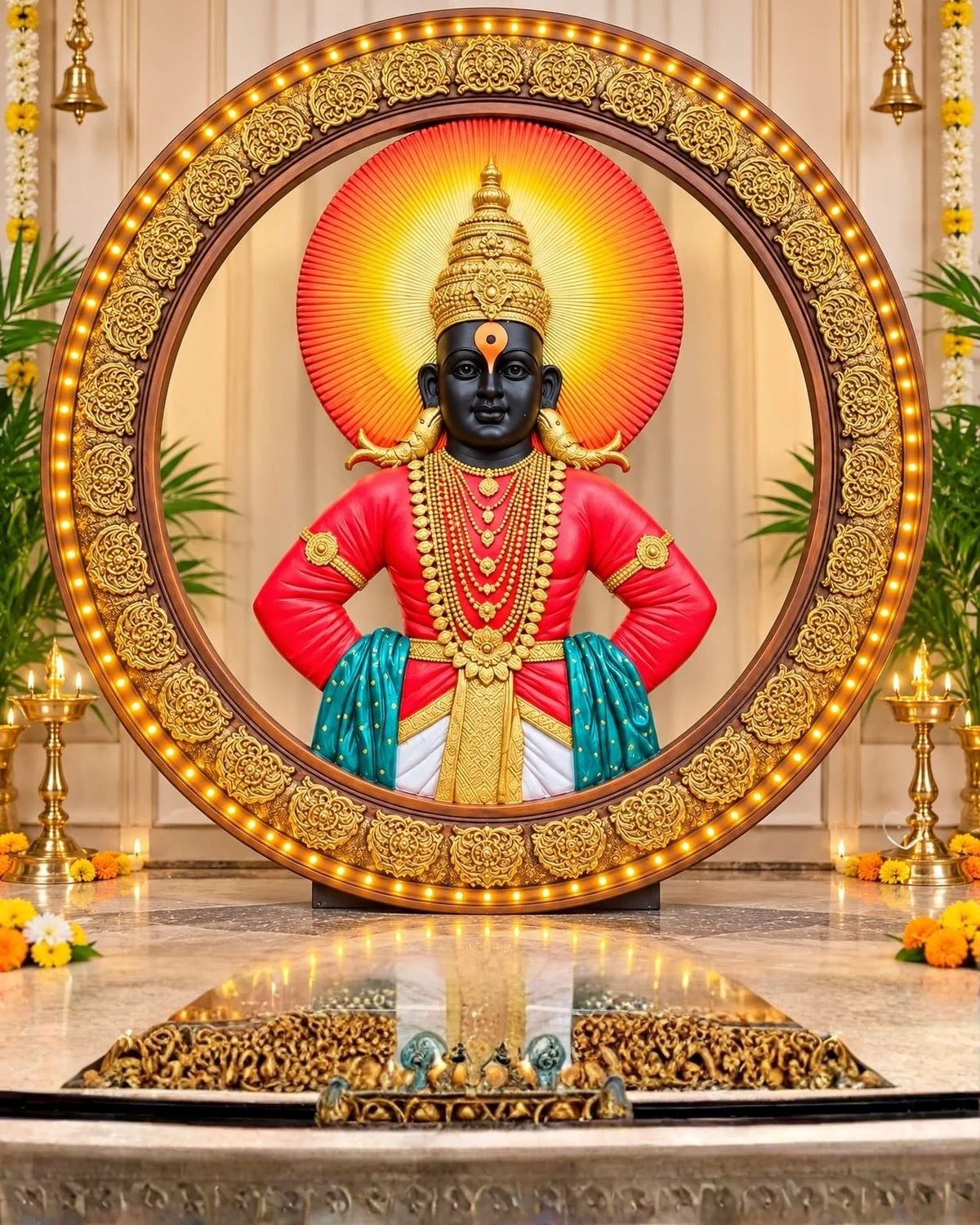 2.divine pandurang fibre mural with led decorative frame